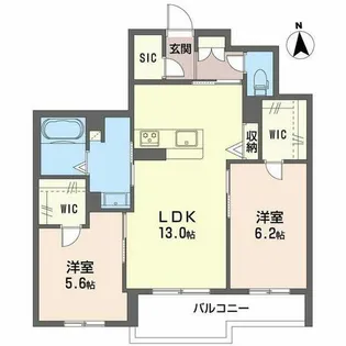 シャーメゾン バルーンフラワー【0203号室】の間取り