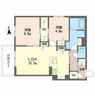 シャーメゾン バルーンフラワー【0206号室】の間取り