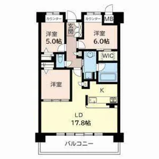 リラフォート千里中央【0802号室】の間取り