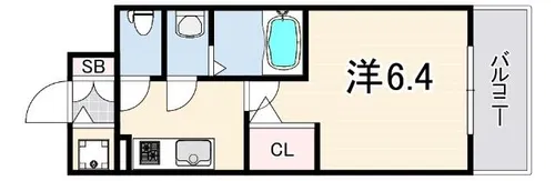 エスリード神戸兵庫駅アクアヴィラ【2階】の間取り
