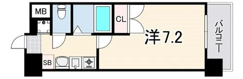 エステムコート三宮山手2ソアーレ【4階】の間取り