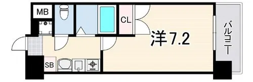 エステムコート三宮山手2ソアーレ【4階】の間取り
