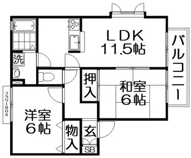 サンマリオB棟【2階】の間取り
