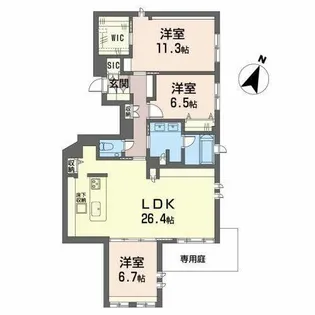 アゼリア ベガ 芦屋業平町【0101号室】の間取り