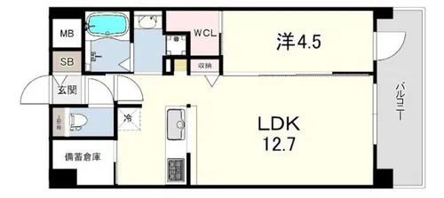 THE SENSE RESIDENCE 甲南山手【4階】の間取り