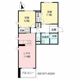 シャーメゾン六本松【A0203号室】の間取り
