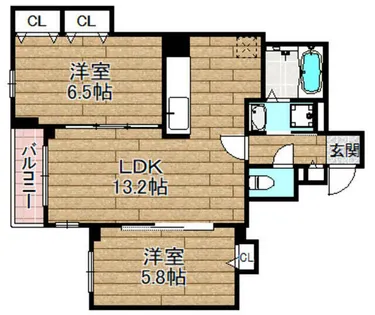 クローバーフレア【302号室】の間取り