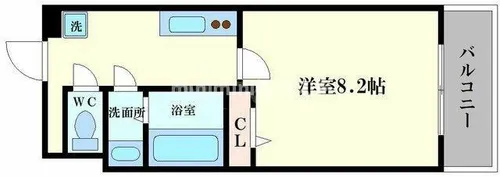 メルクリオール難波【2階】の間取り