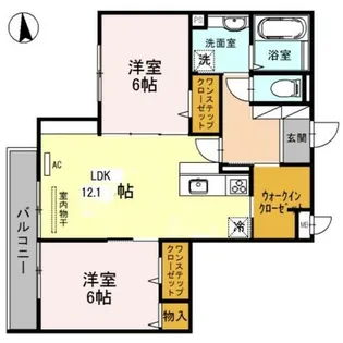 大阪府茨木市下穂積2丁目【アパート】の間取り