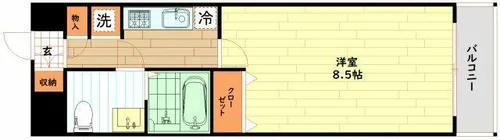 アーバンエース関目パル【13階】の間取り