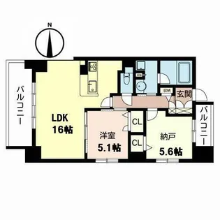 プロムナード南堀江【0205号室】の間取り