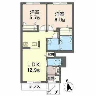 シャーメゾン園部【0102号室】の間取り