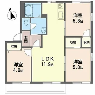 フレグランス今福【0203号室】の間取り