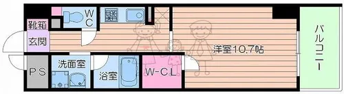 グラート西田辺【5階】の間取り