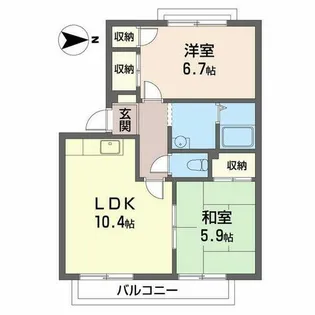 グリーンハイツ.【B201号室】の間取り