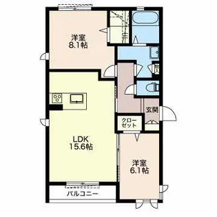 ジュアン【0102号室】の間取り