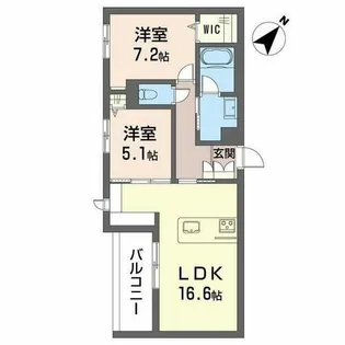 シャーメゾン伊藤【0202号室】の間取り