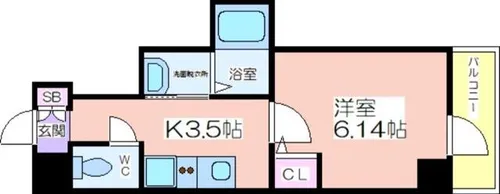 グランパシフィック玉出【804号室】の間取り