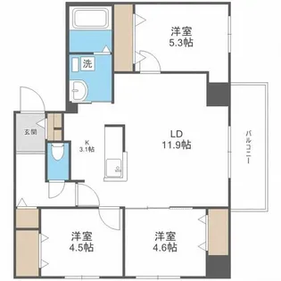 UranosS11【6階】の間取り