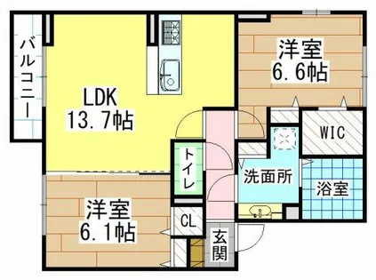 福岡県北九州市八幡西区御開2丁目【アパート】の間取り