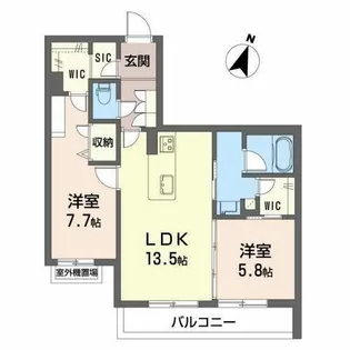 シャーメゾン N 山崎【0203号室】の間取り