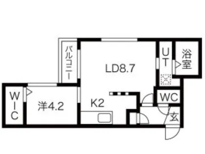 グランディーヴァ平岸【4階】の間取り