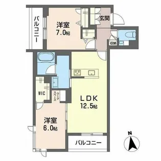 グレイステラス森ノ宮【2階】の間取り
