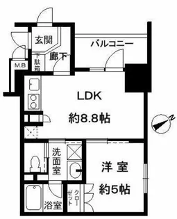 メイツブラン九条駅前【5階】の間取り