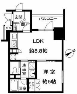 メイツブラン九条駅前【5階】の間取り