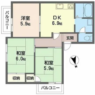 ガーデンハイツ花園【0103号室】の間取り