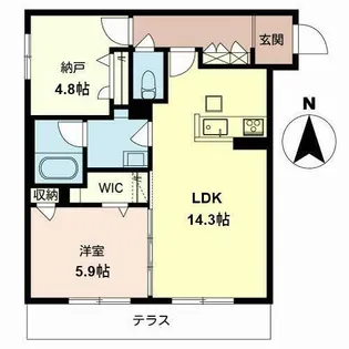 シャーメゾン ポラリスA【0103号室】の間取り