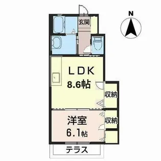 ラ サンテ【0105号室】の間取り