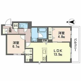 キラナ【0202号室】の間取り