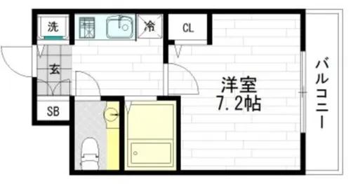 ジュネス東住吉【9階】の間取り