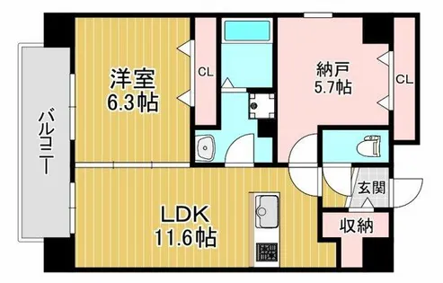 GROOVE堺東レジデンス【7階】の間取り