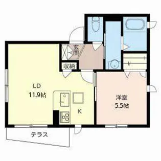 シャーメゾン TAKIYA【0102号室】の間取り