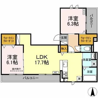 D-avance花田【302号室】の間取り