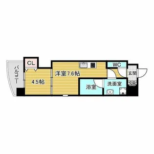 ルクレ新大阪レジデンス【4階】の間取り