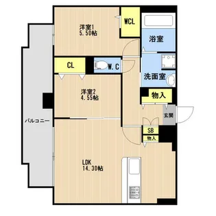 LIBTH博多【0501号室】の間取り