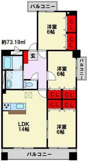S・E天籟寺マンション【805号室】の間取り
