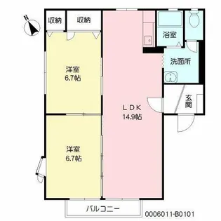 フレグランス常磐 B棟【1階】の間取り