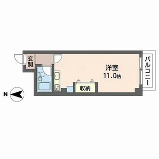 カーサ北堀江【0204号室】の間取り
