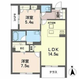 シャーメゾンラフォレ【0105号室】の間取り