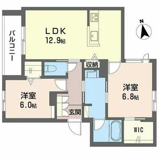 シャーメゾン セレッソ中桜塚【0201号室】の間取り
