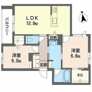 シャーメゾン セレッソ中桜塚【0201号室】の間取り