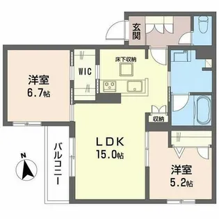 シャーメゾン セレッソ中桜塚【0102号室】の間取り