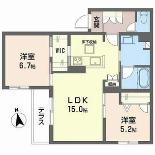 シャーメゾン セレッソ中桜塚【0102号室】の間取り