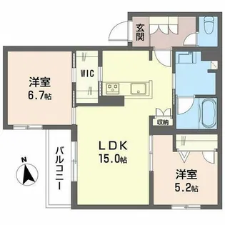 シャーメゾン セレッソ中桜塚【0202号室】の間取り