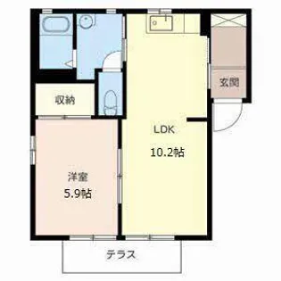 シティーウエスト【0103号室】の間取り