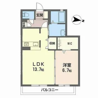 シャーメゾン湯梨浜【0202号室】の間取り